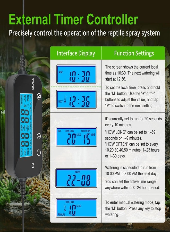 DAOTAILI Reptile Fogger Humidifier for Glass Terrariums, Auto-Refill Misting System with Timer, Suitable for Reptiles/Amphibians/Grow Tents - Image 3